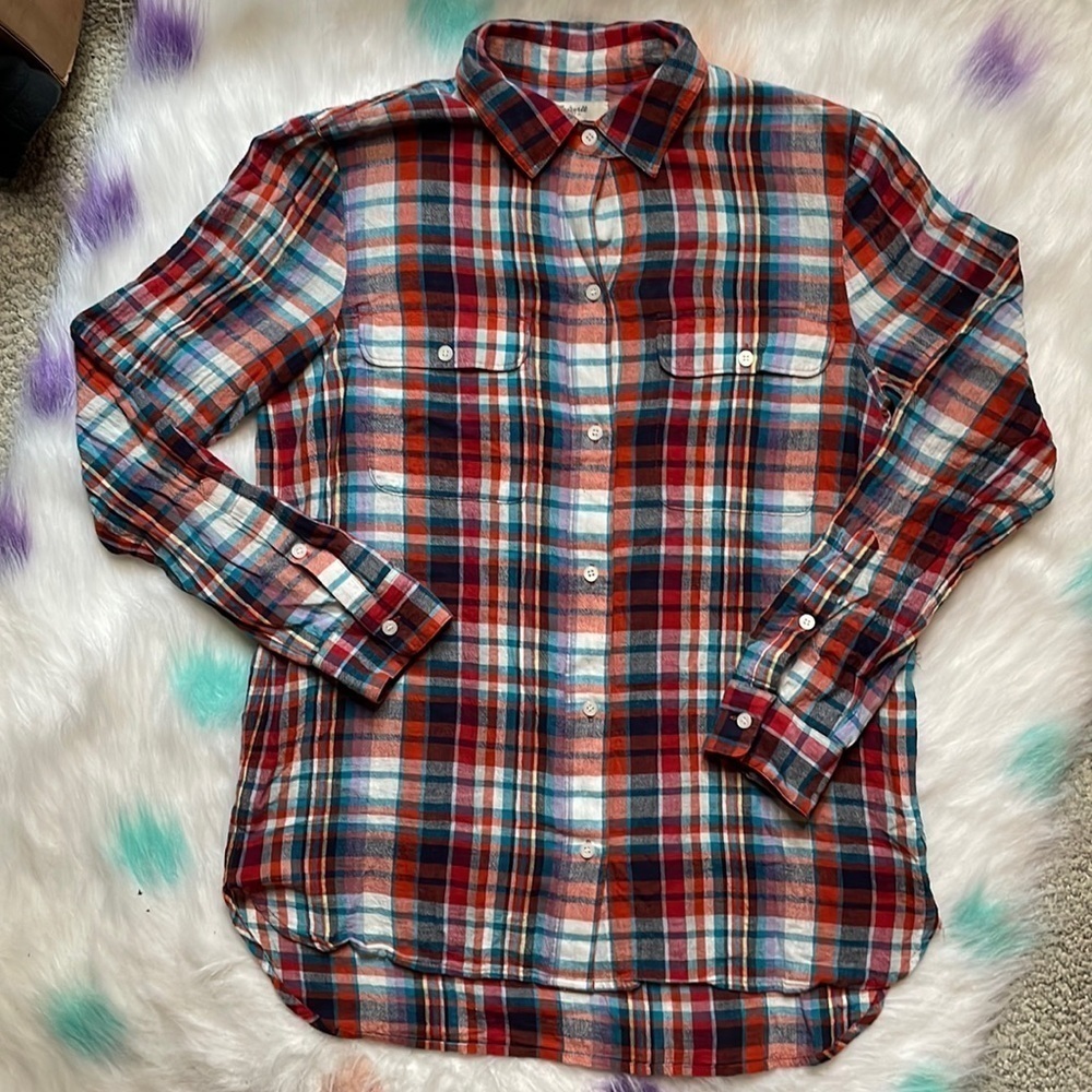 MADEWELL Plaid Button Down Long Sleeve Top